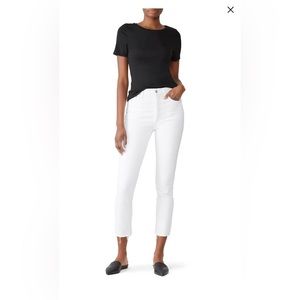 Agolde Nico straight white distressed hem size 25 EUC